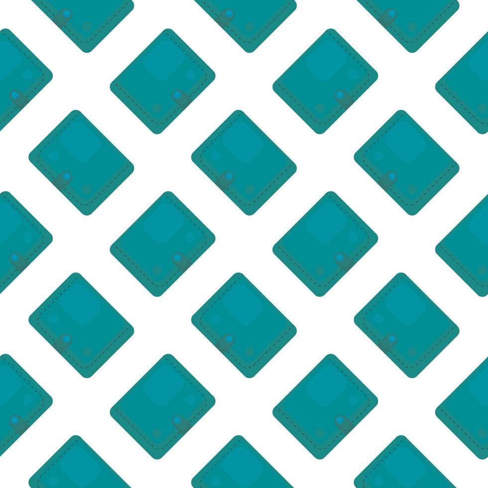 Blue wallet ,seamless pattern on white background. vector