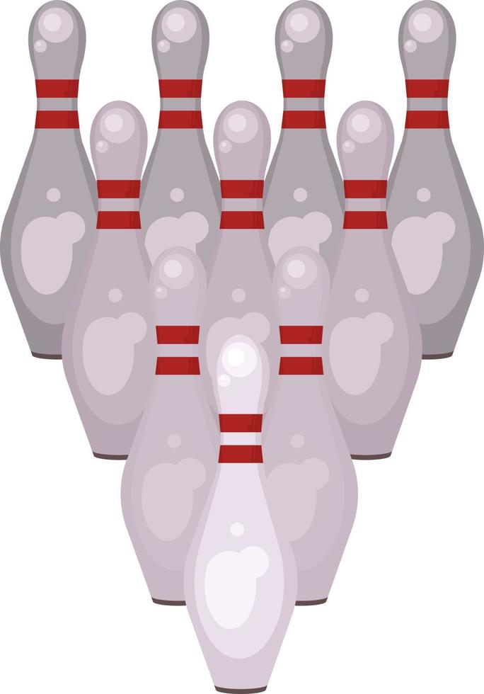 Bowling pins , illustration, vector on white background