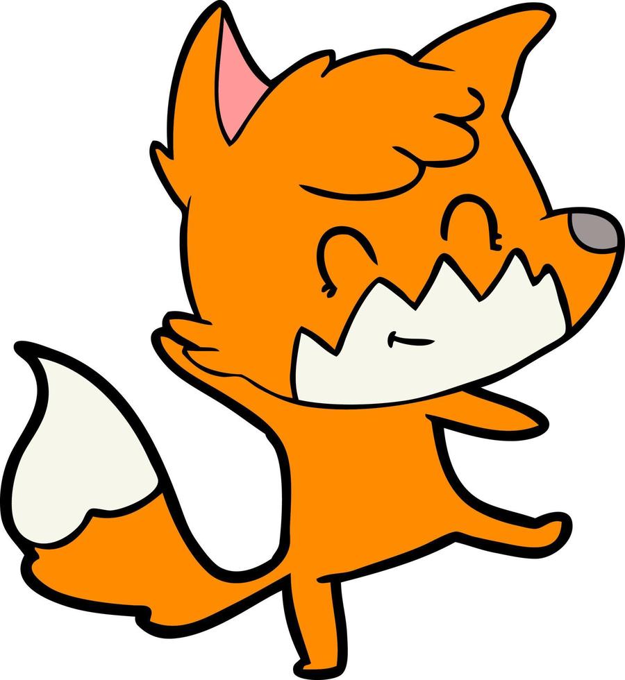 Cartoon friendly fox vector