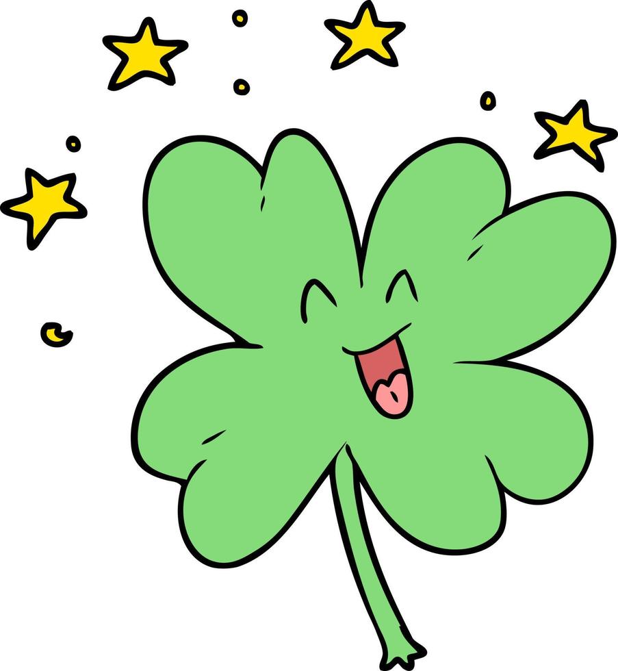 Cartoon cute clover leaf vector
