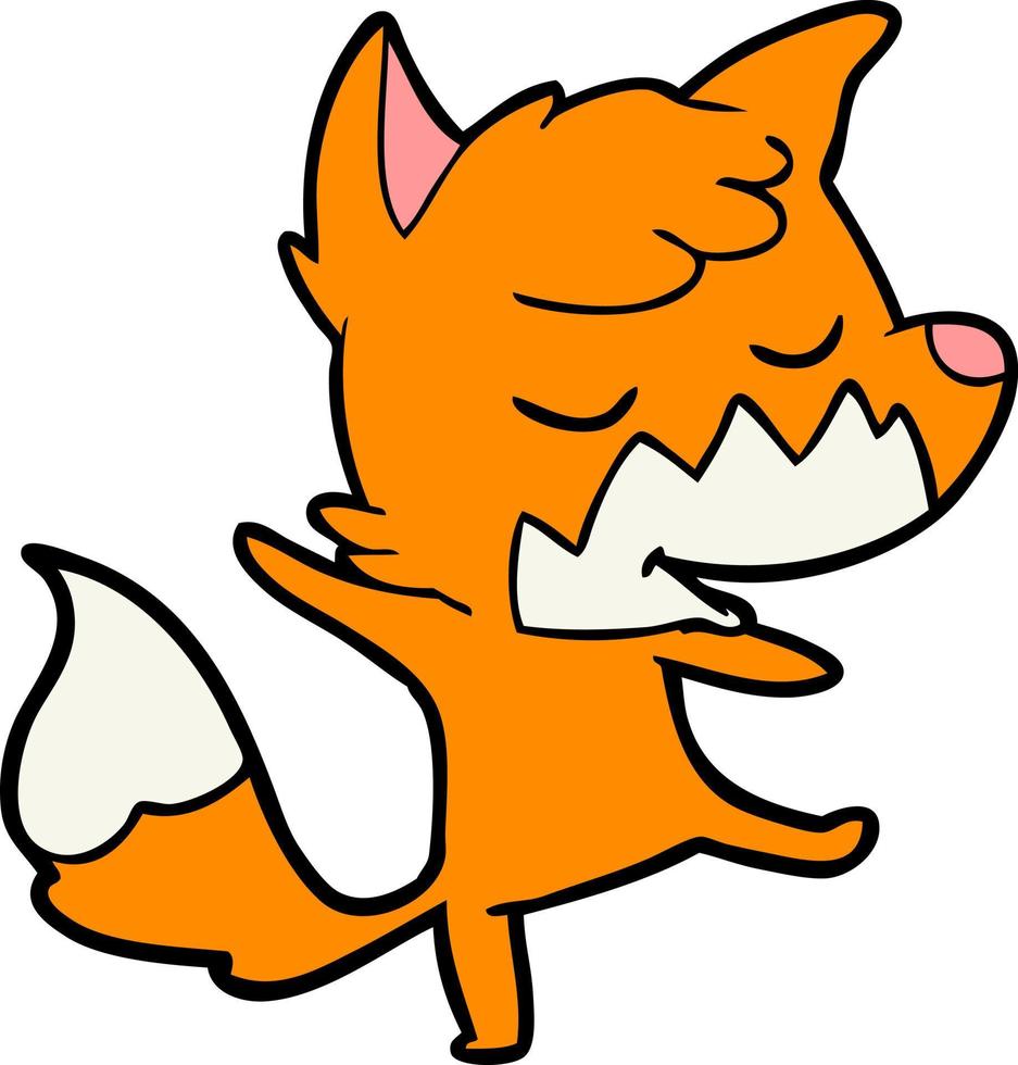 Cartoon friendly fox vector
