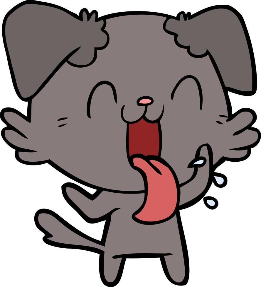 Cartoon dog sticking tongue out vector