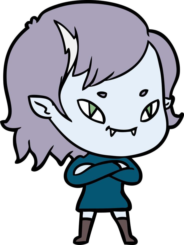 Cartoon funny vampire girl vector