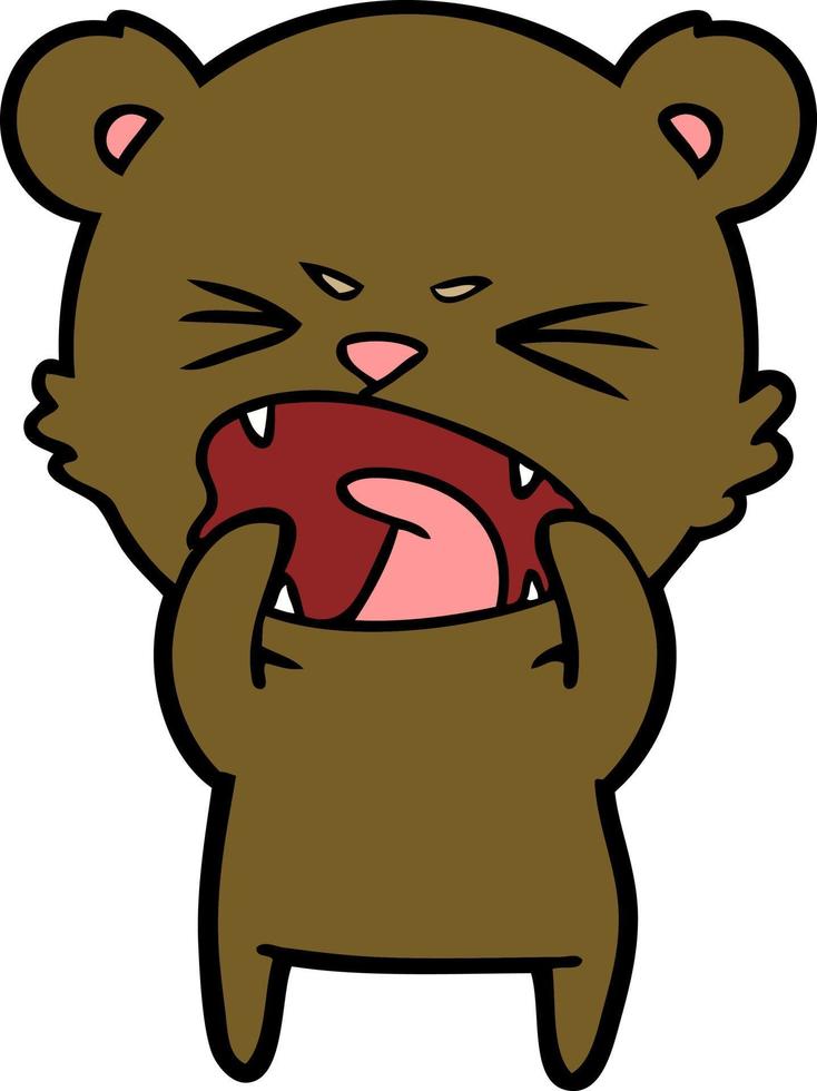 Cartoon angry bear vector