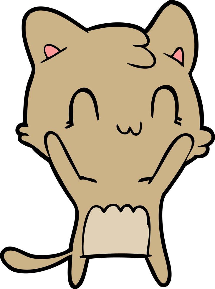 Cartoon happy cat vector