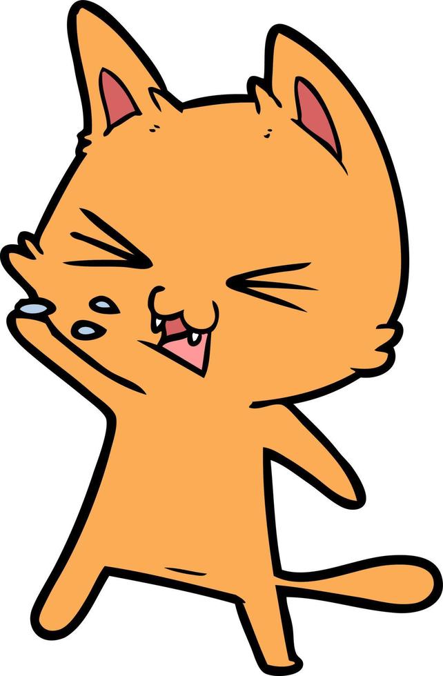 Cartoon cat spitting vector