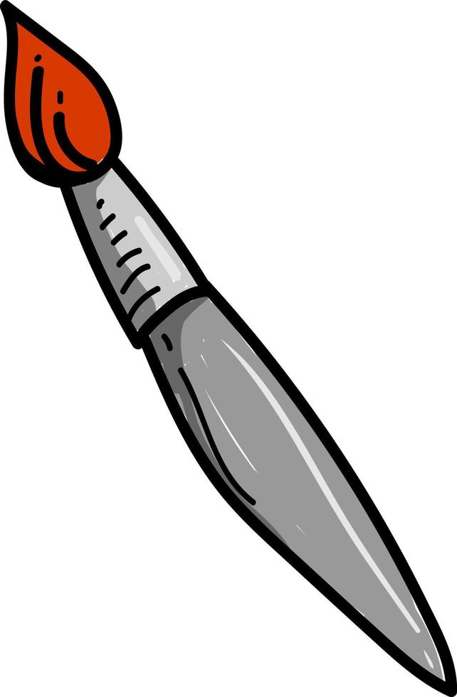 Long paint brush, illustration, vector on white background.