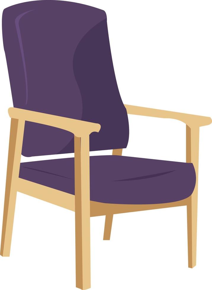 Sillón morado, ilustración, vector sobre fondo blanco.