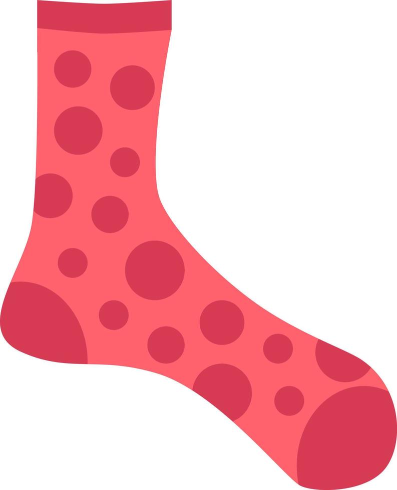 calcetines rojos con círculos, ilustración, vector, sobre un fondo blanco. vector