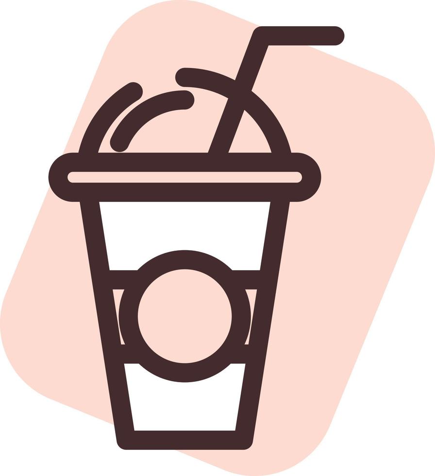 Iced coffee, illustration, vector on a white background.