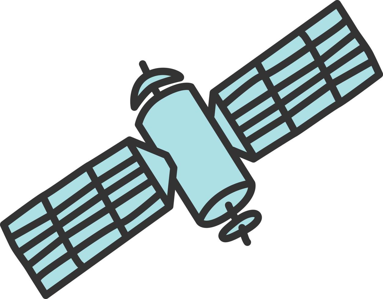 Space satelite, illustration, vector, on a white background. vector