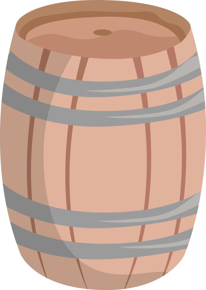 barril de madera, ilustración, vector sobre fondo blanco