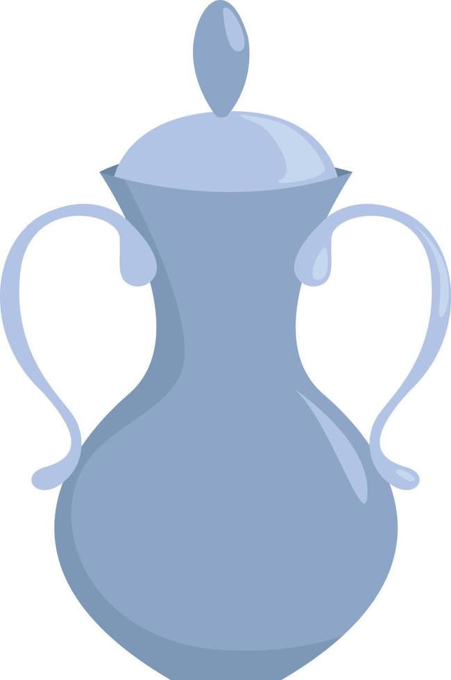 Blue sugar bowl, illustration, vector on white background