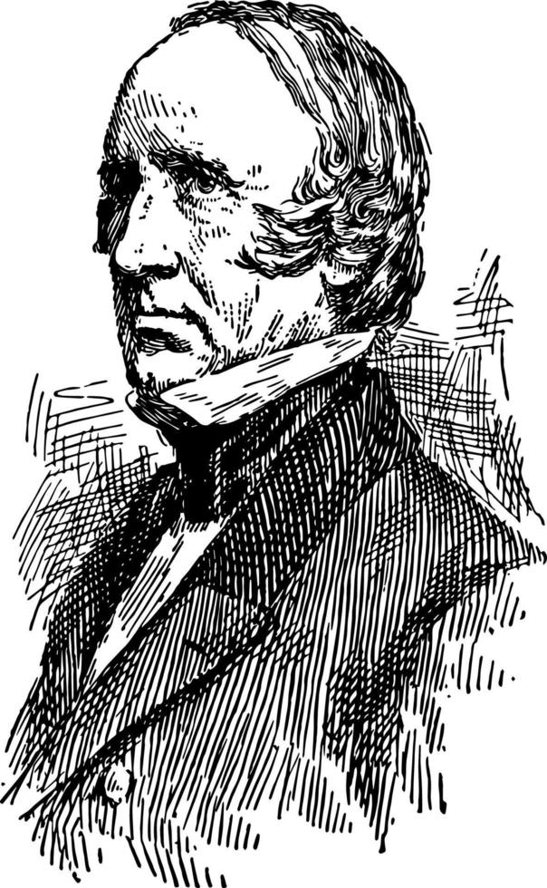 wendell phillips, ilustración de la vendimia vector