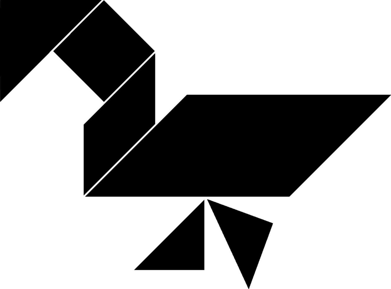 Goose tangram, vintage illustration. vector