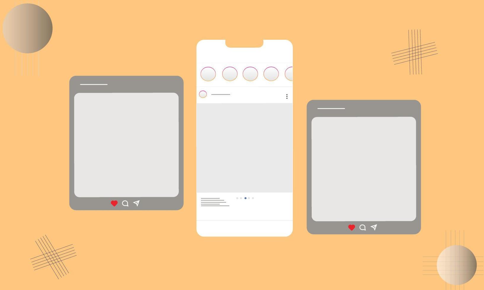Social media carousel post template vector