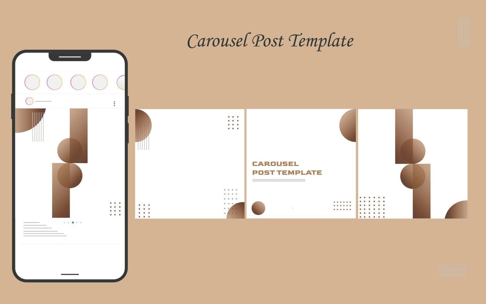 Social media carousel post template vector