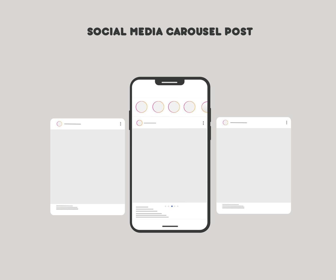 Social media carousel post template vector