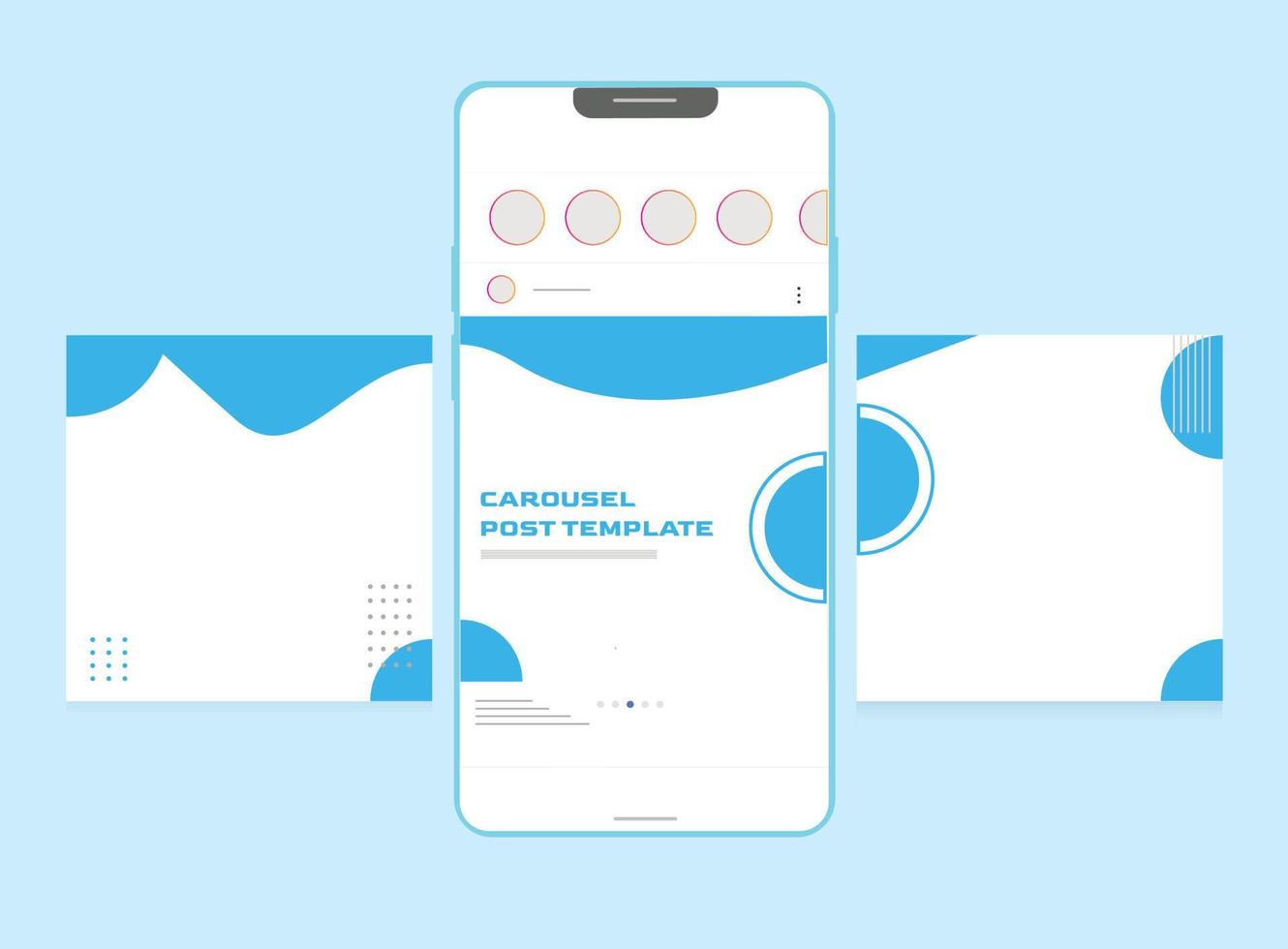 Social media carousel post template vector