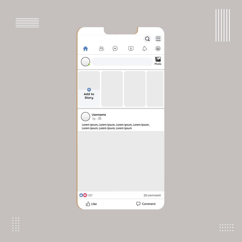Social media carousel post template vector