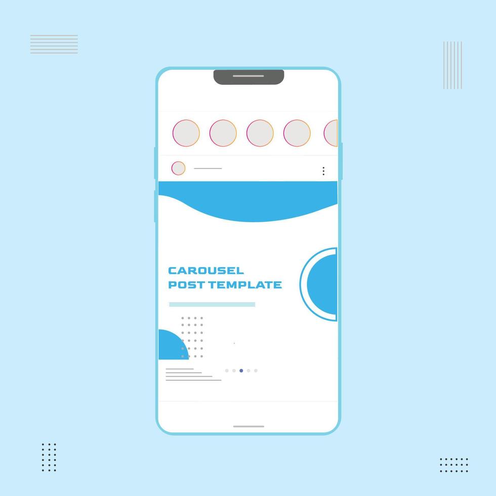 Social media carousel post template vector