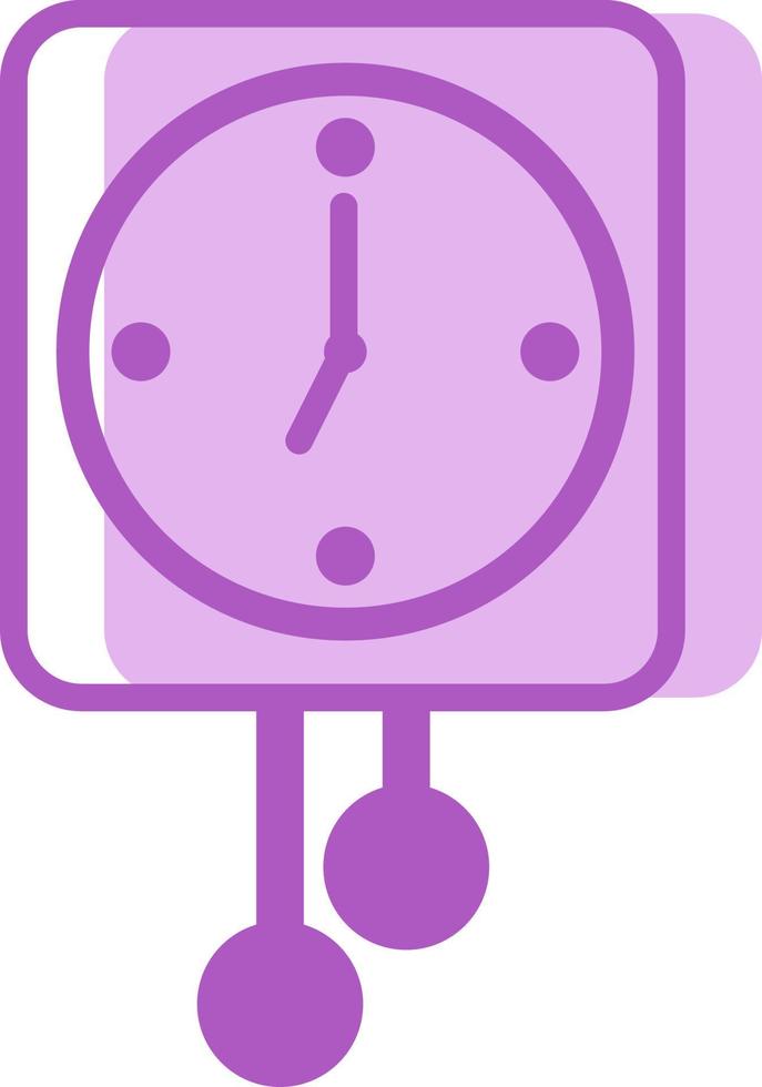 Pink home clock, illustration, vector on white background.