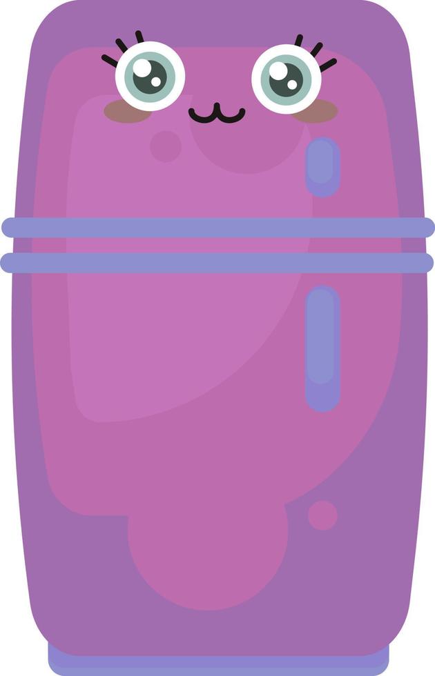 Purple fridge, illustration, vector on white background.