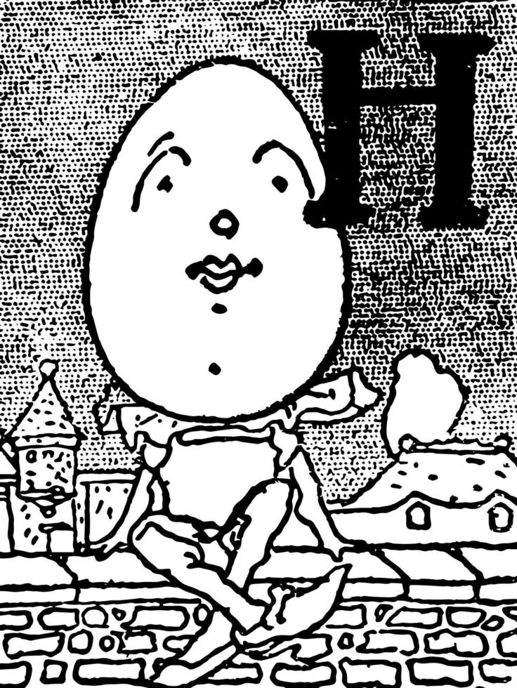版画 HUMPTY DUMPTY Humpty Dumpty Reads: Alice in Wonderland Vintage