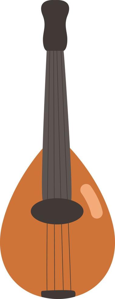 Wooden mandolin, illustration, vector, on a white background. vector