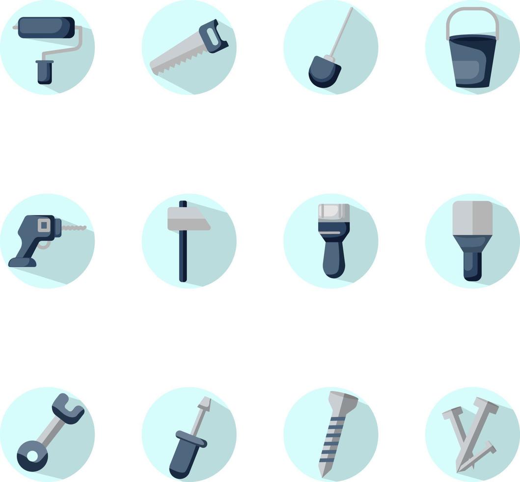 Construction hardware, illustration, vector, on a white background. vector