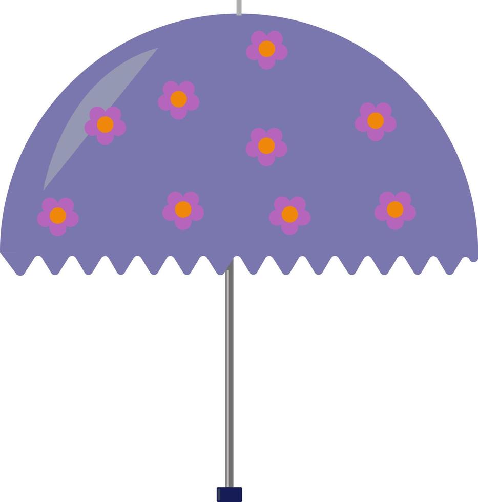 Purple umbrella, illustration, vector on white background.