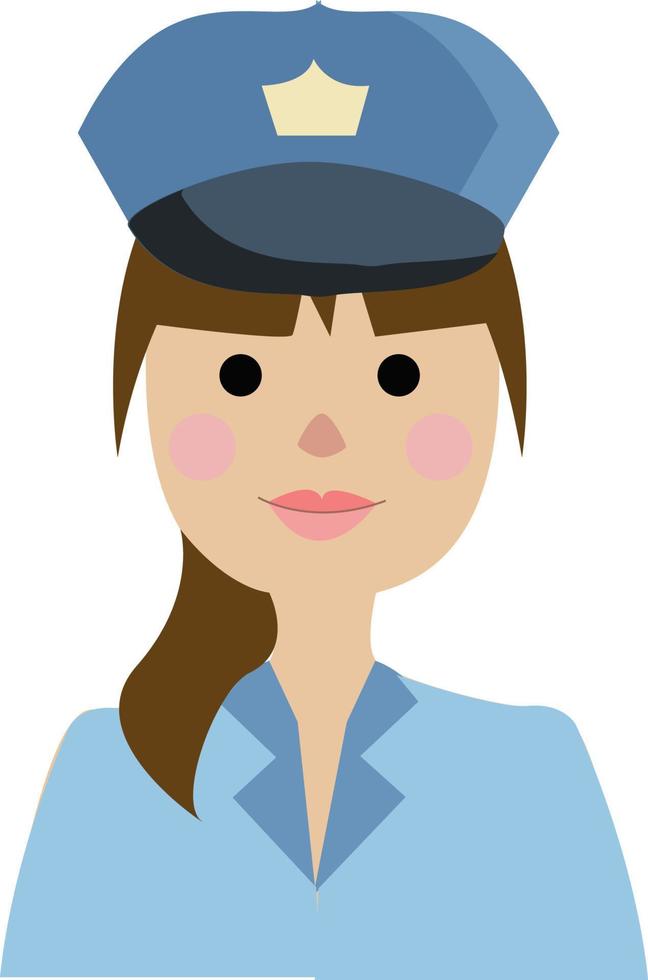 una chica policía, vector o ilustración de color.