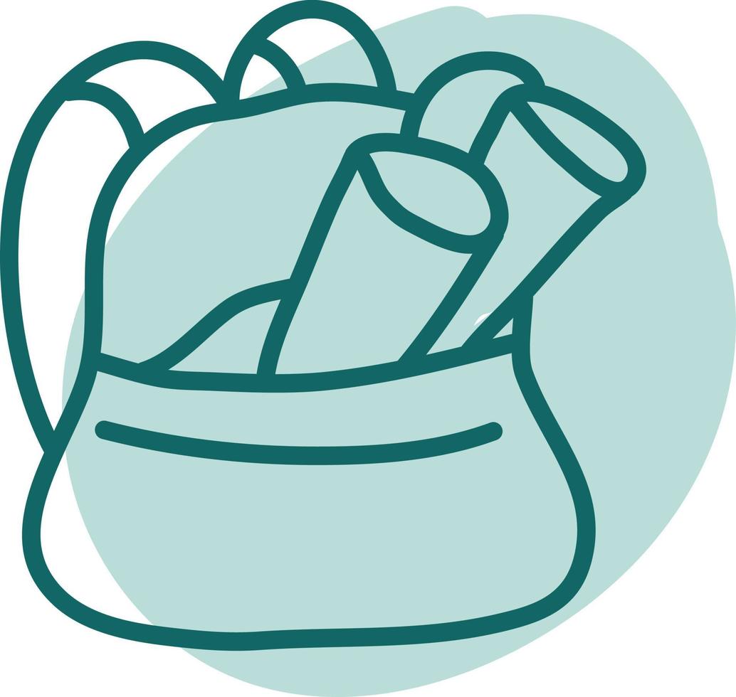 Blue Knapsack, illustration, vector on a white background.