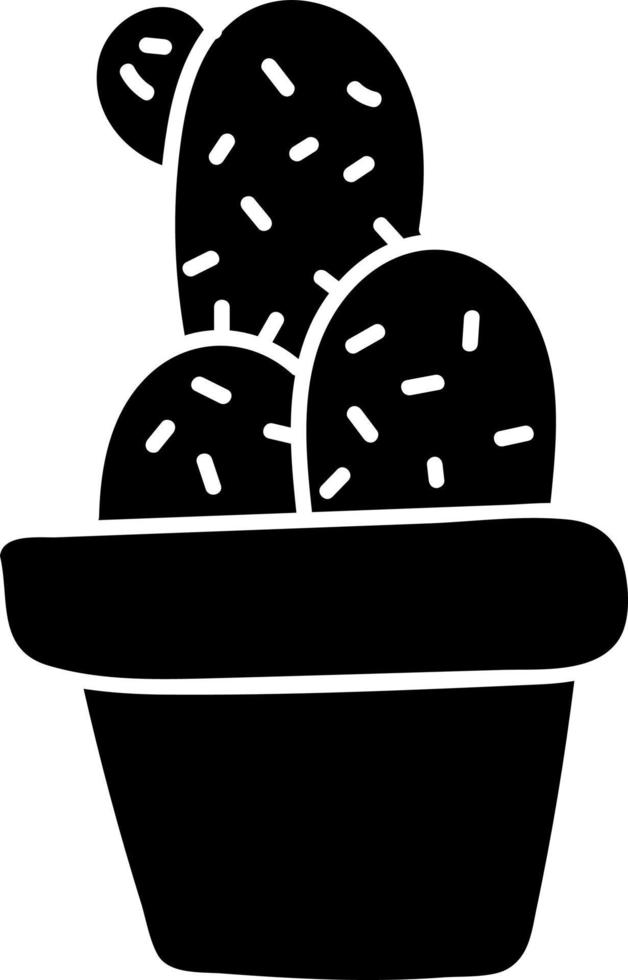Four cactuses, illustration, vector on white background.