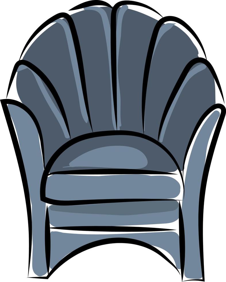 Blue armchair, illustration, vector on white background.