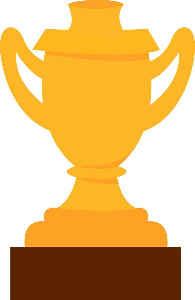 Trophy, illustration, vector on white background.