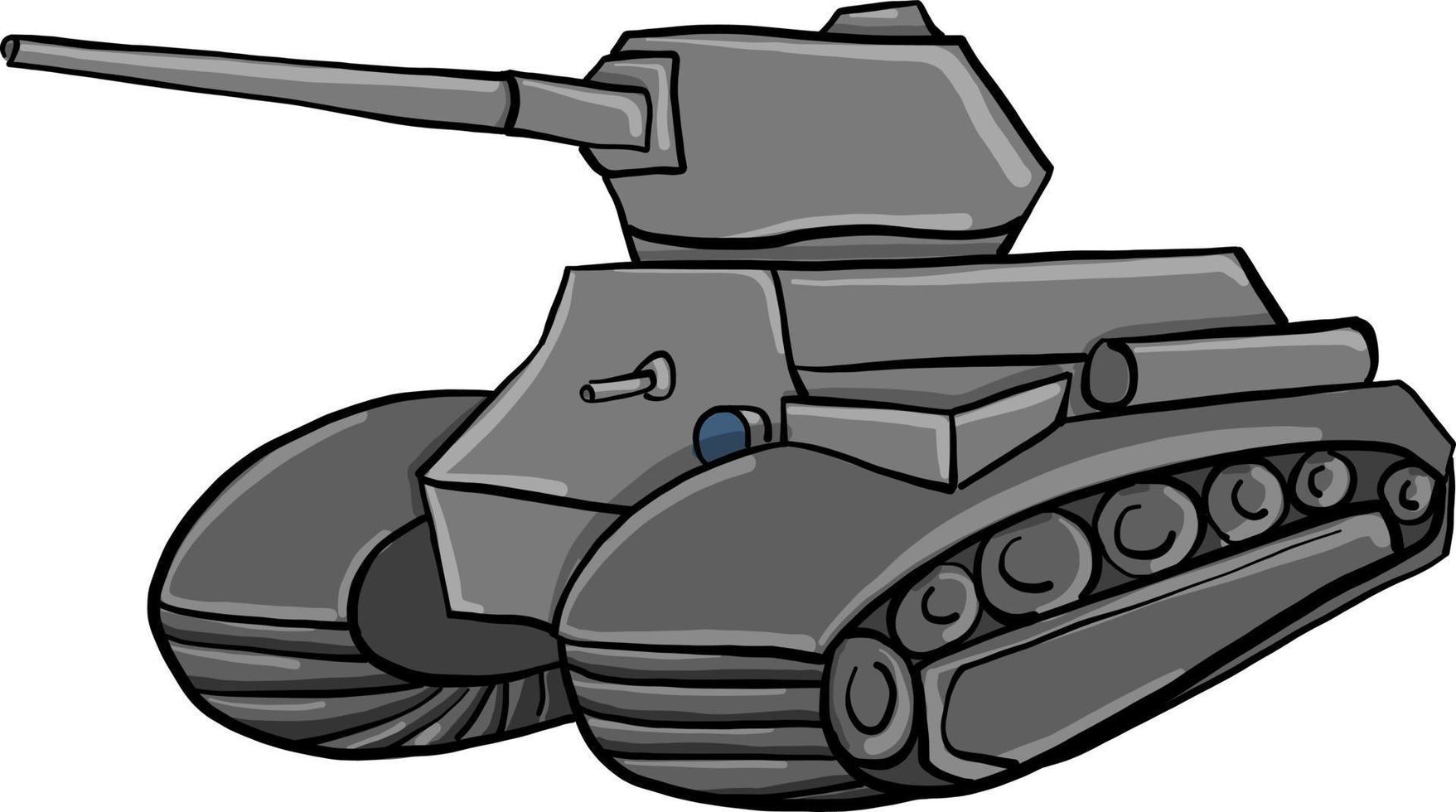 Gray tank, illustration, vector on white background
