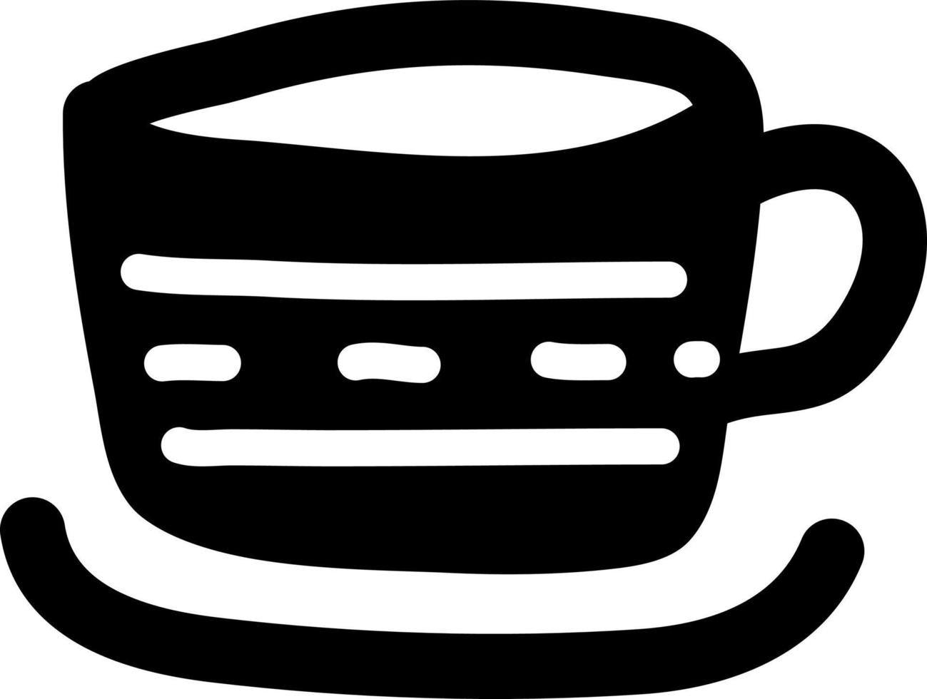 pequeña taza de café negra, ilustración de icono, vector sobre fondo blanco