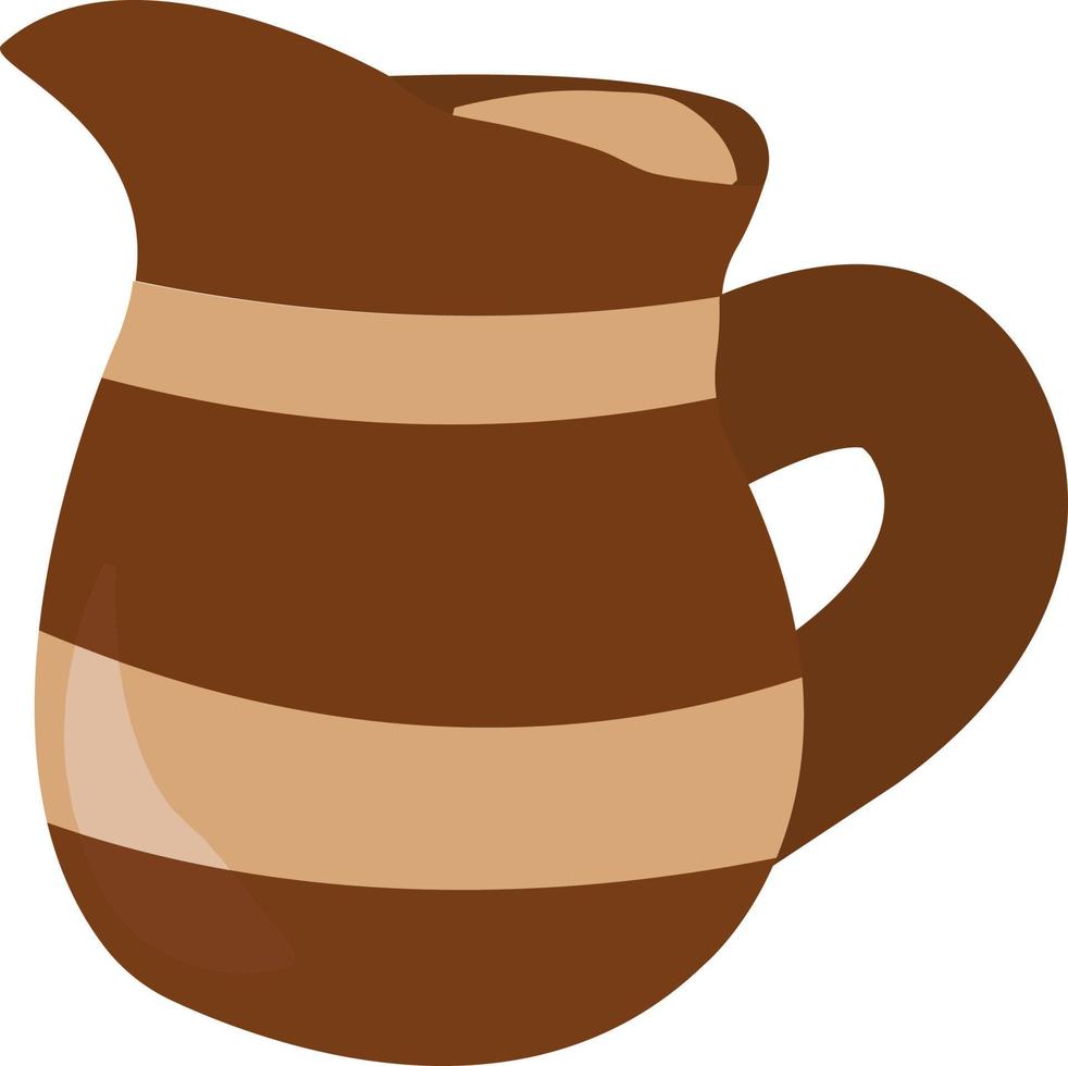 Brown jug, illustration, vector on white background.