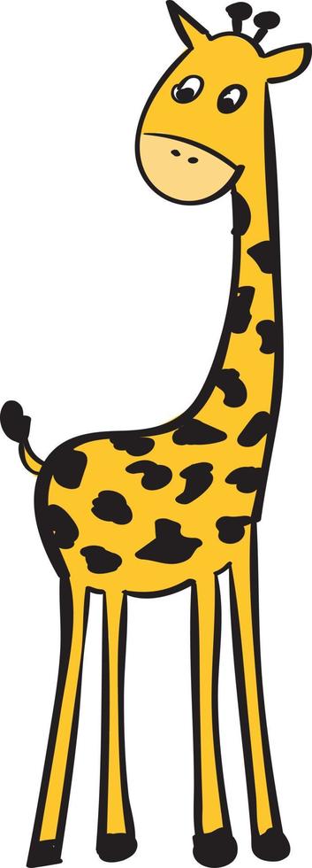 Giraffe, illustration, vector on white background.