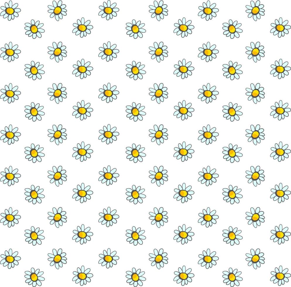 Chamomile wallpaper, illustration, vector on white background.