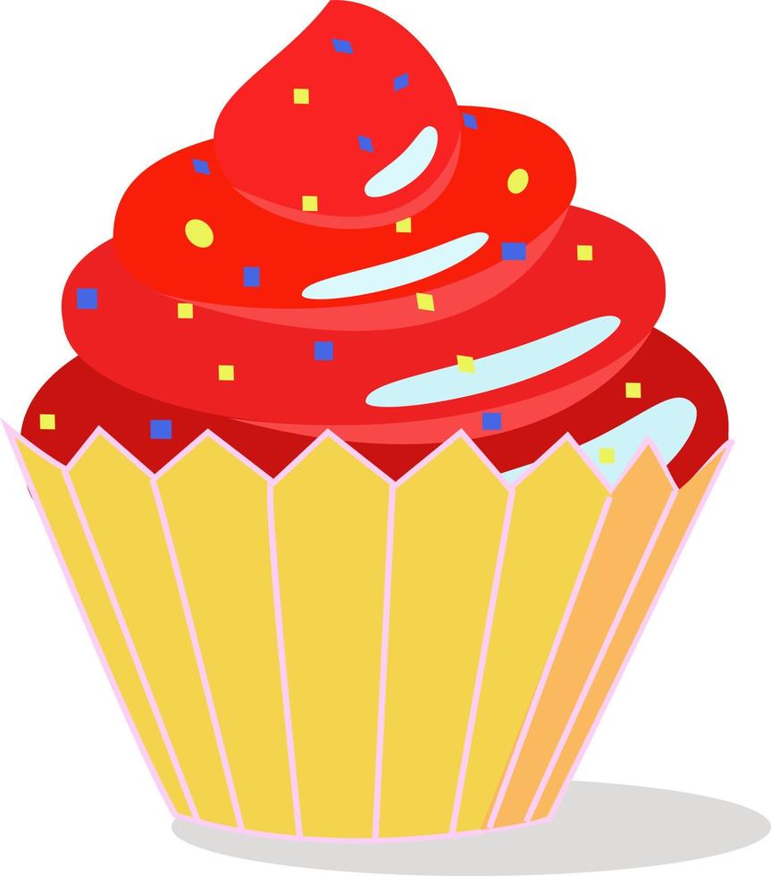Red cake, illustration, vector on white background.