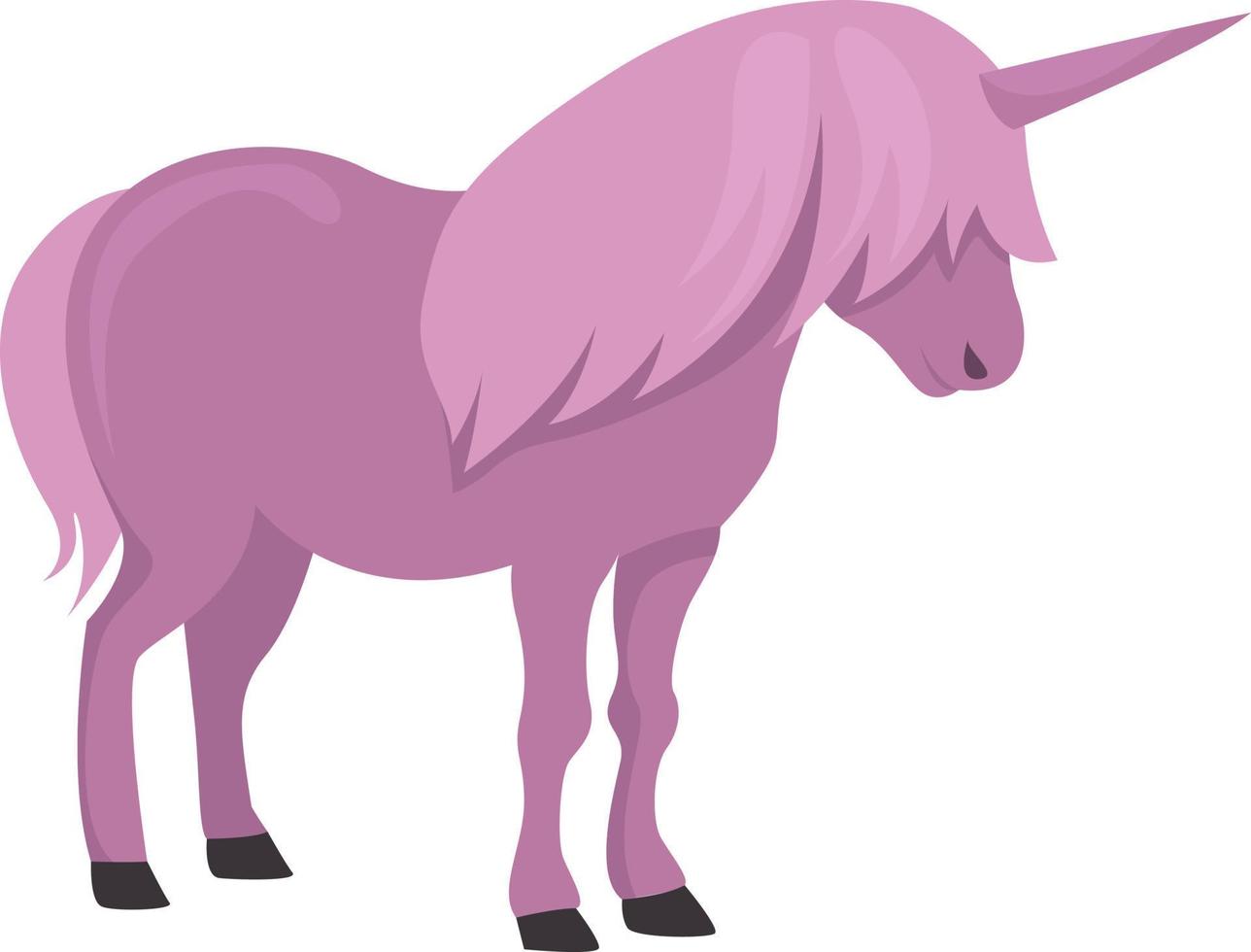 Pink unicorn, illustration, vector on white background.