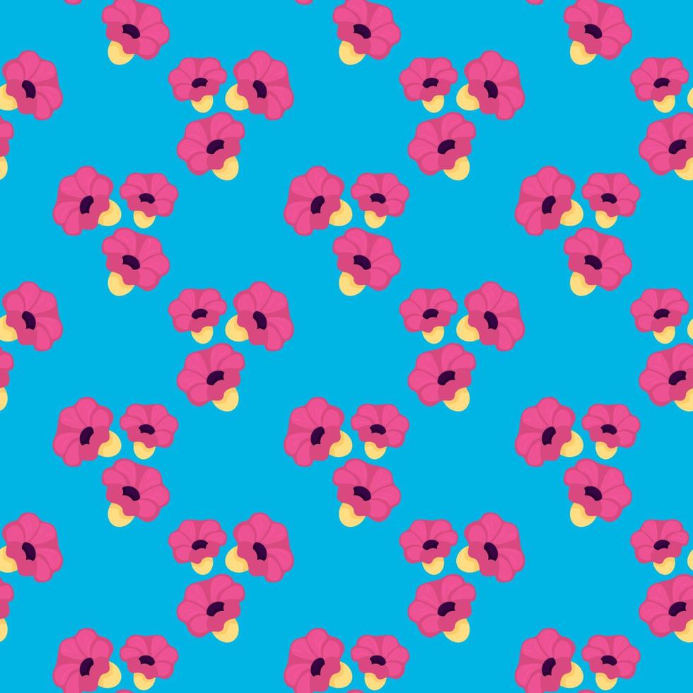 Petite pink flower,seamless pattern on blue background. 13747084 Vector Art  at Vecteezy