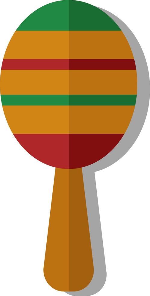 Mexican maraca, illustration, vector on white background.