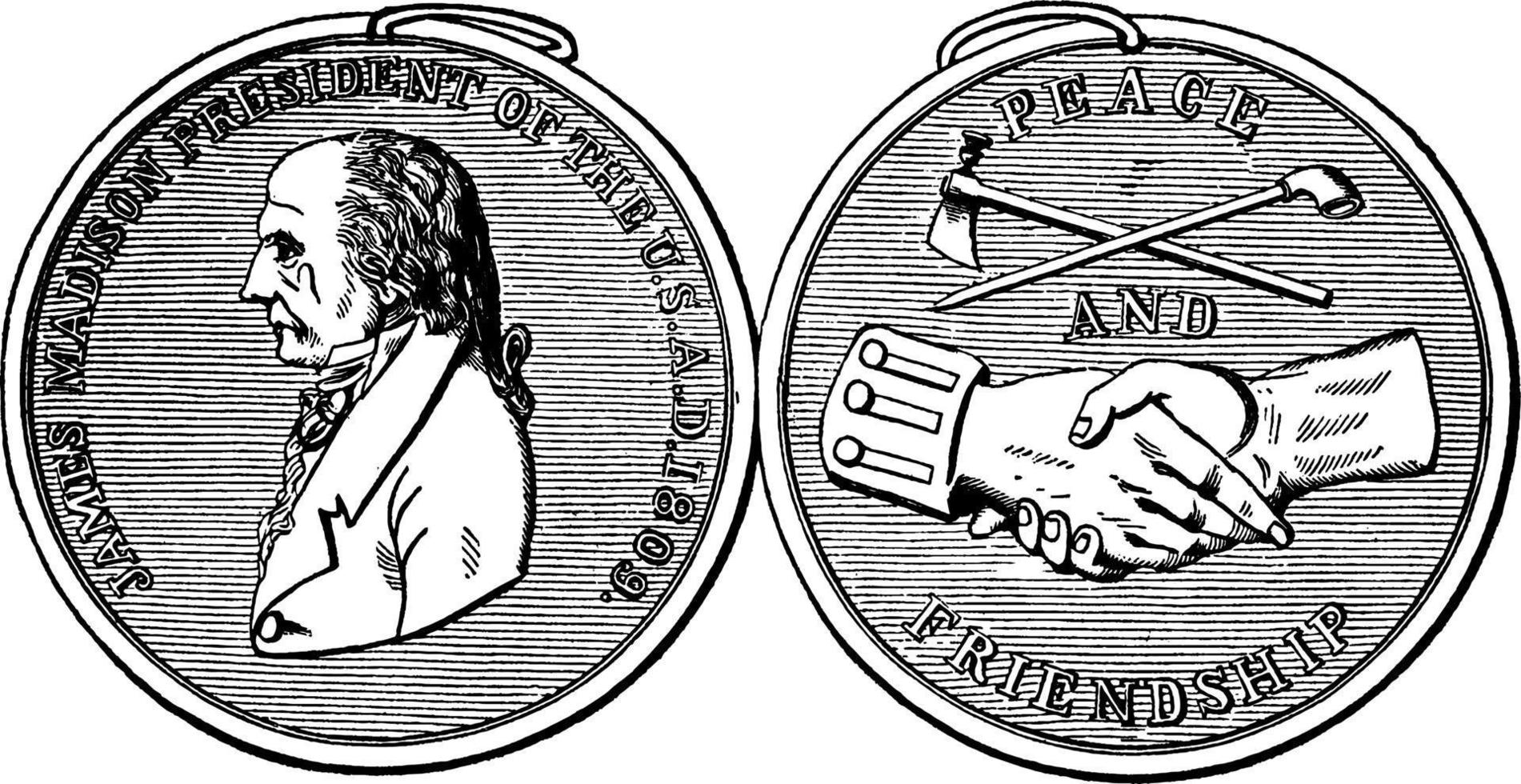 Medal to Black Partridge, vintage illustration. vector