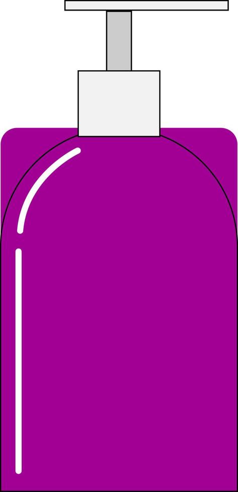 Purple liquid soap, illustration, vector on white background.