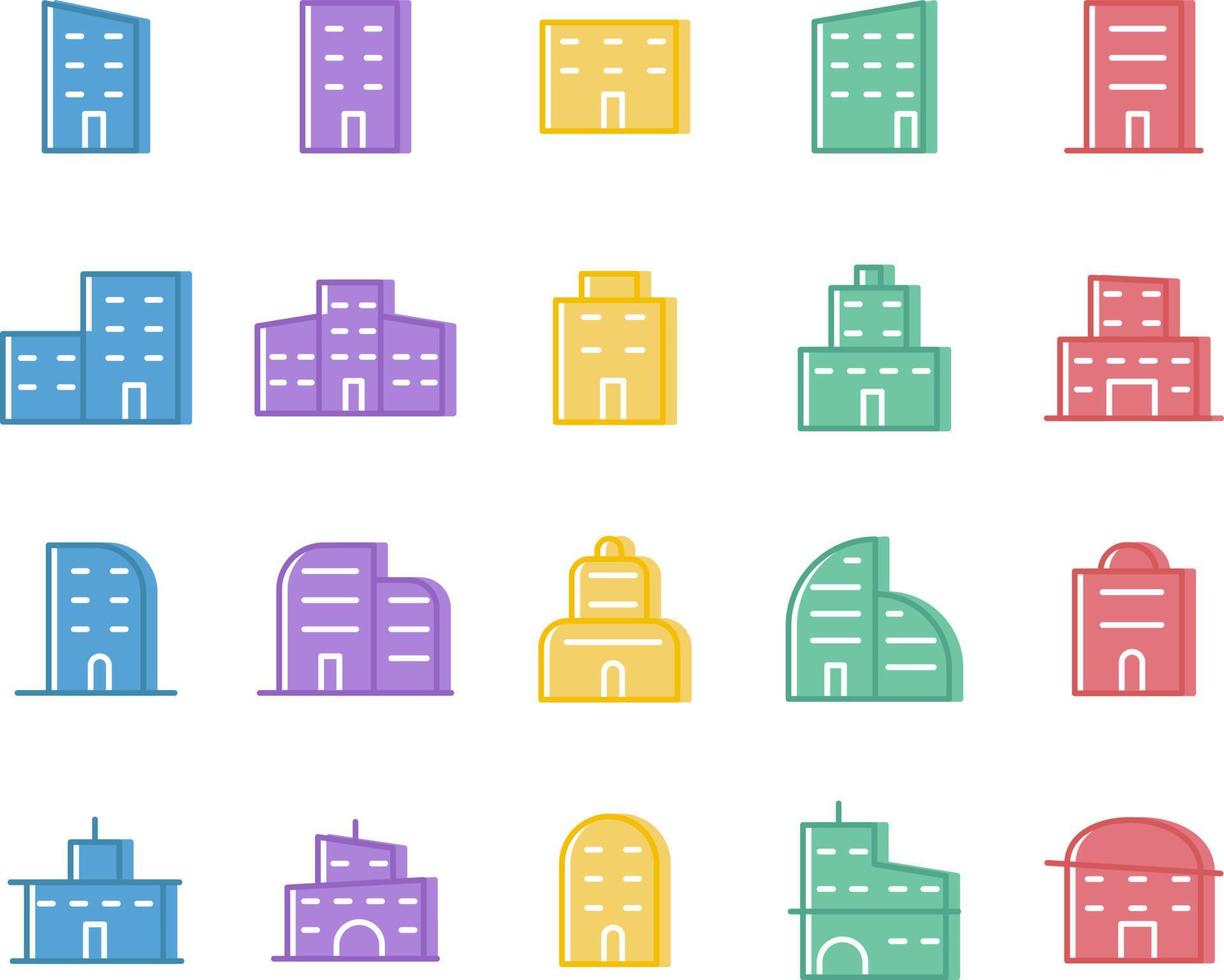 edificios coloridos, ilustración, vector, sobre un fondo blanco. vector