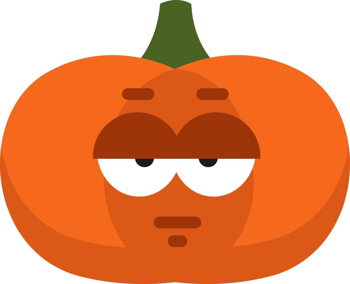 Calabaza seria, ilustración, vector sobre fondo blanco.