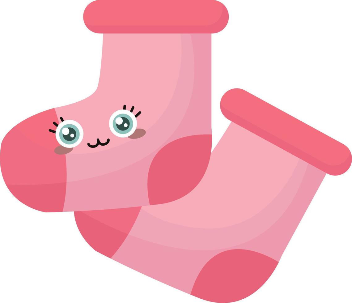 Baby socks, illustration, vector on white background.